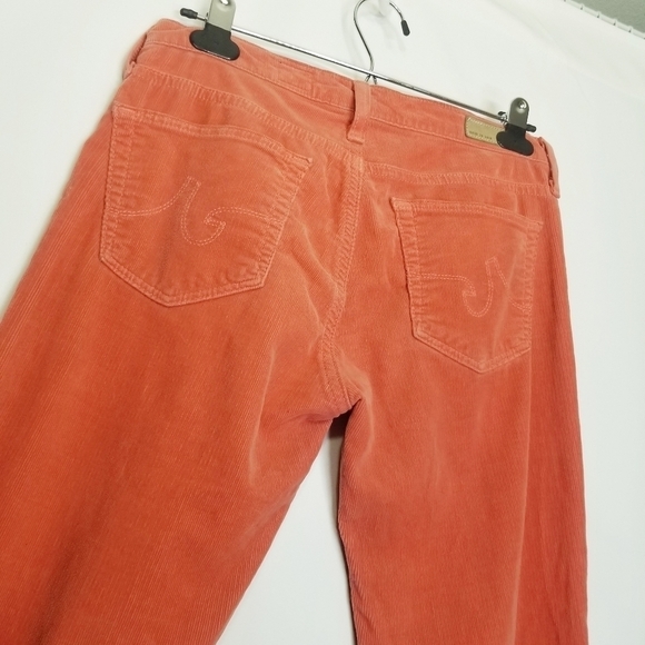 AG Adriano Goldschmied Stevie Slim Straight Corduroy Cropped‎ 26 R Burnt Orange - Picture 7 of 13